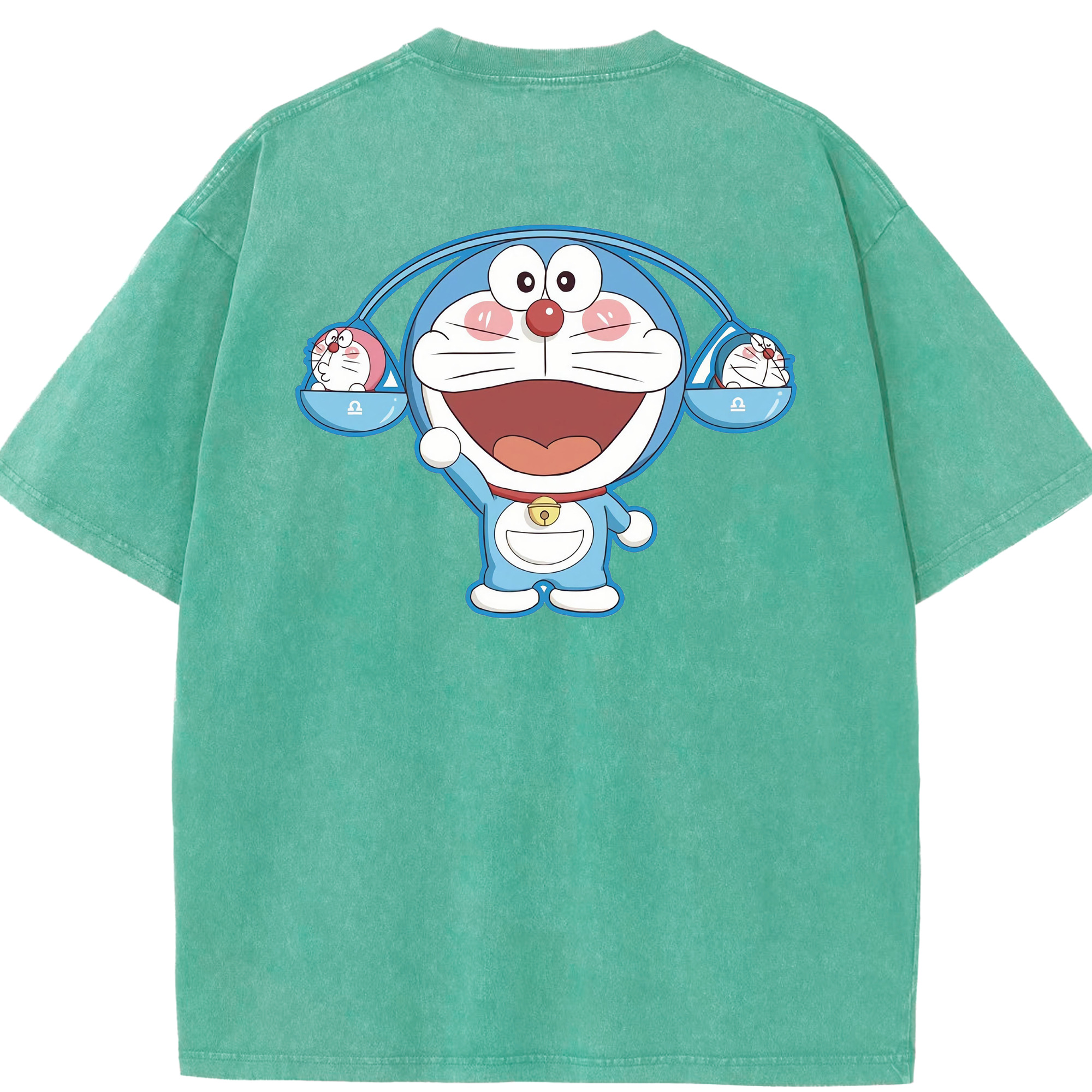 （画像用） ドラえもん Doraemon 綿100% ヴィンテージ風 半袖Tシャツ（背面プリント）